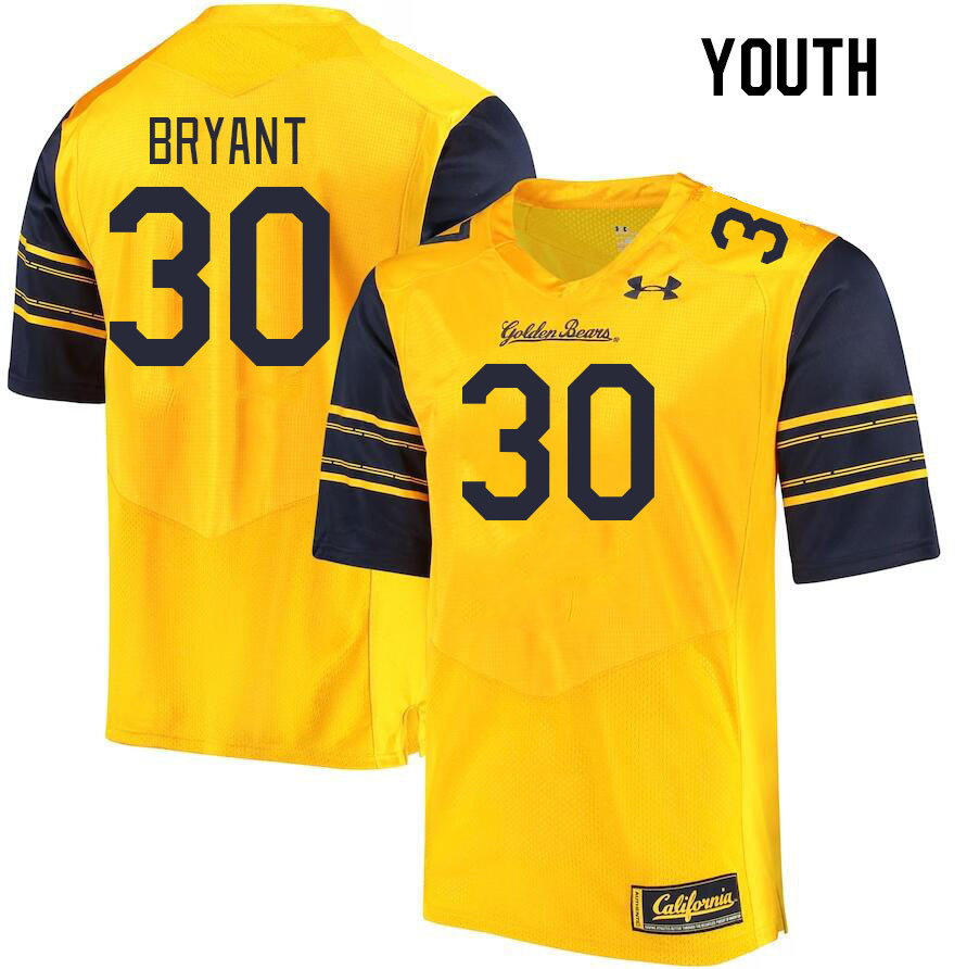 Youth #30 Mayze Bryant California Golden Bears College Football Jerseys Stitched Sale-Gold - Click Image to Close